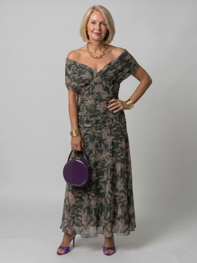 Jane | Off Shoulder Flow Midi Dress