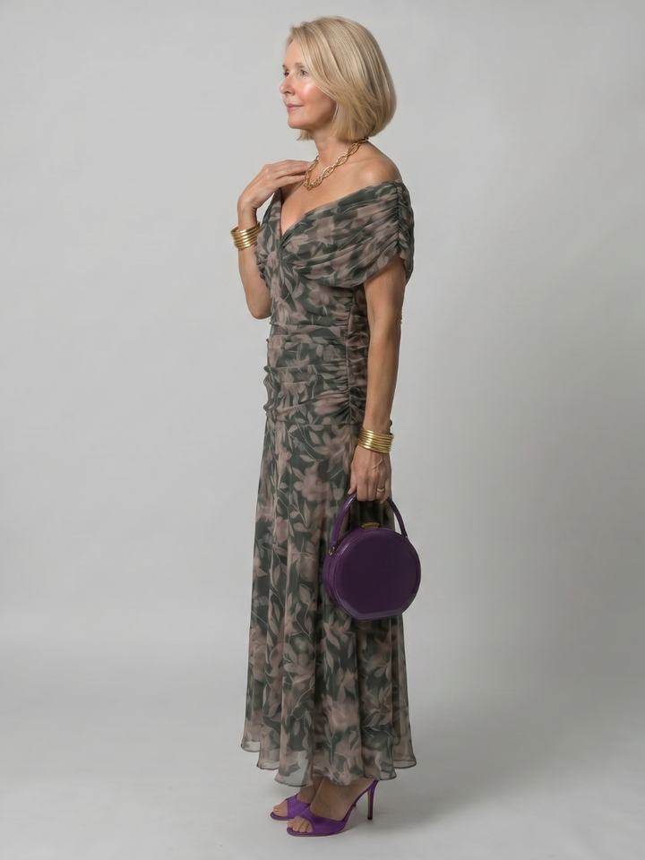 Jane | Off Shoulder Flow Midi Dress