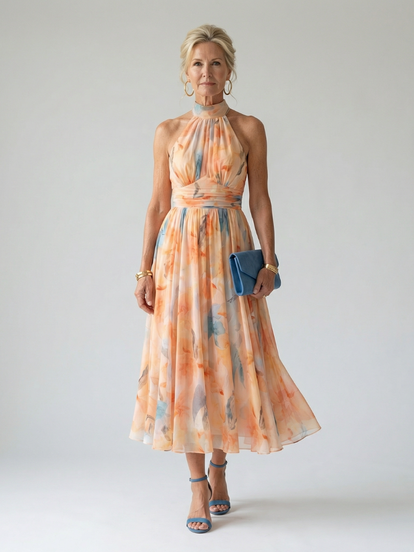Luna | Soft Halter Midi Dress