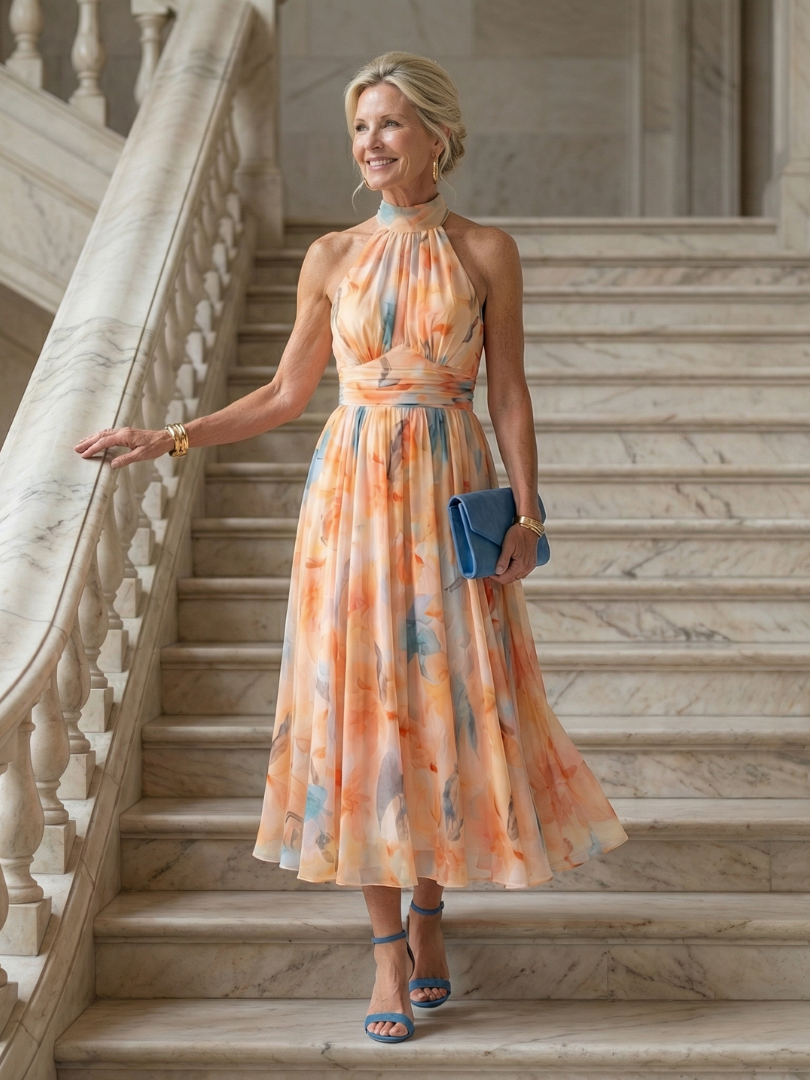 Luna | Soft Halter Midi Dress