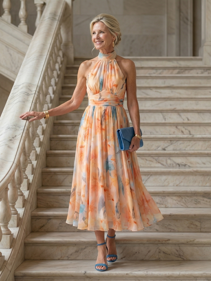 Luna | Soft Halter Midi Dress
