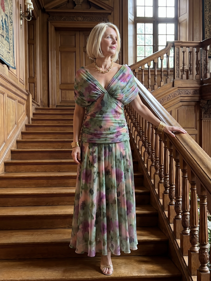 Jane | Off Shoulder Flow Midi Dress