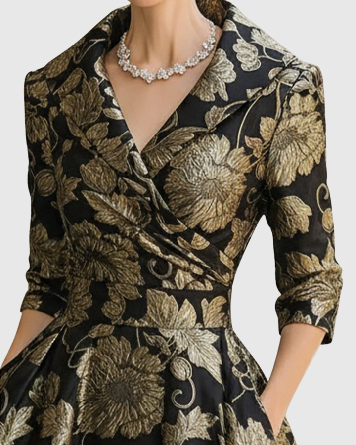 Riley™ | Floral Embroidered Midi Dress