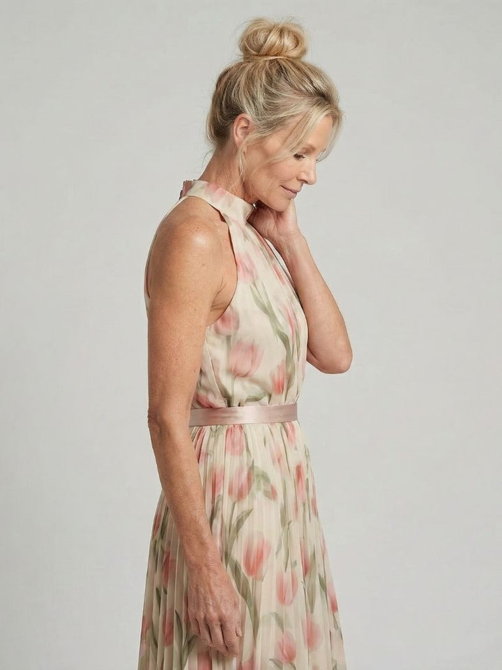 Grace | Halter Neck Floral Midi Dress