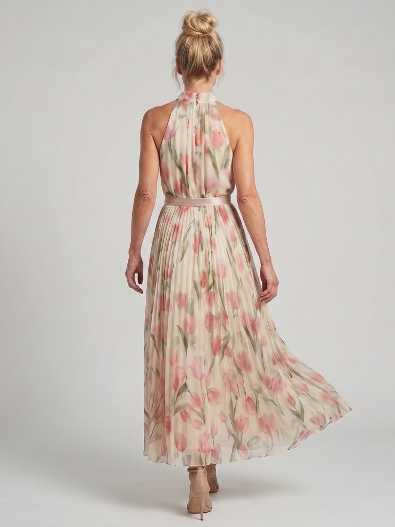 Grace | Halter Neck Floral Midi Dress